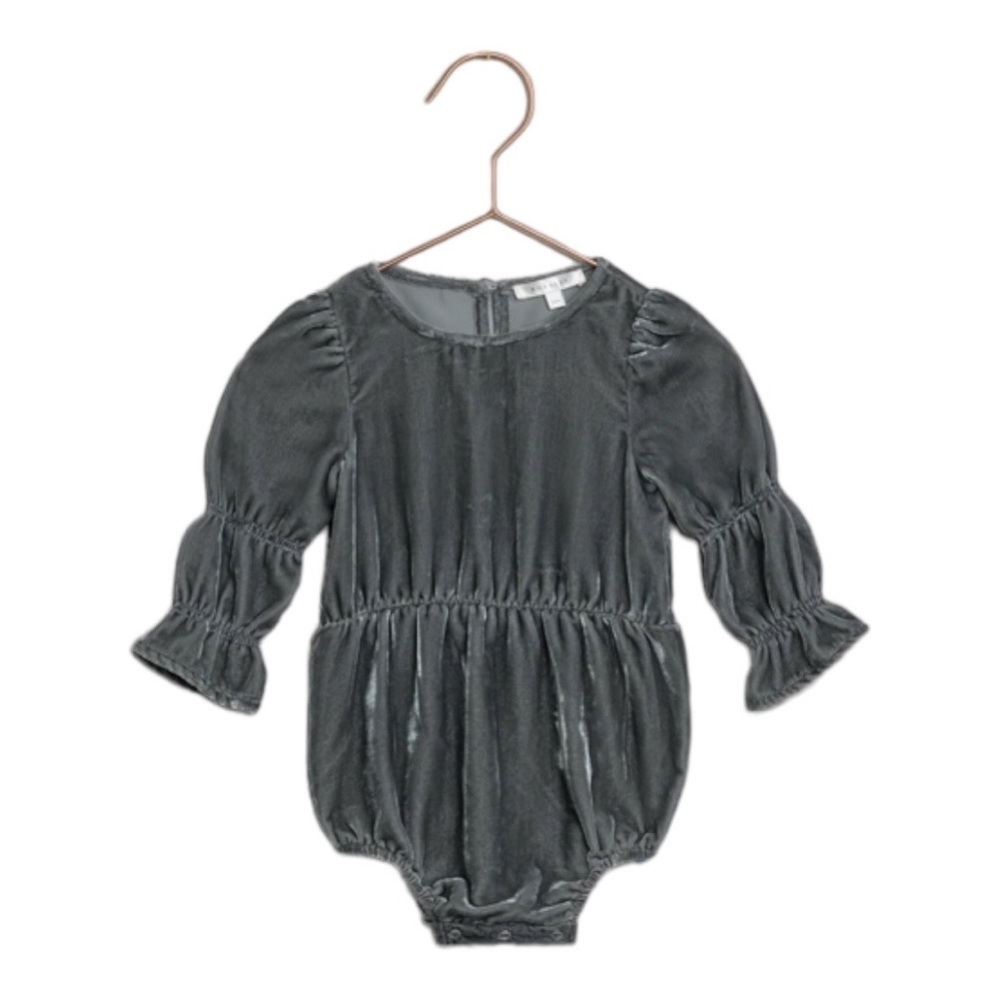 Ophelia ROMPER in FRENCH BLUE Velvet 6m